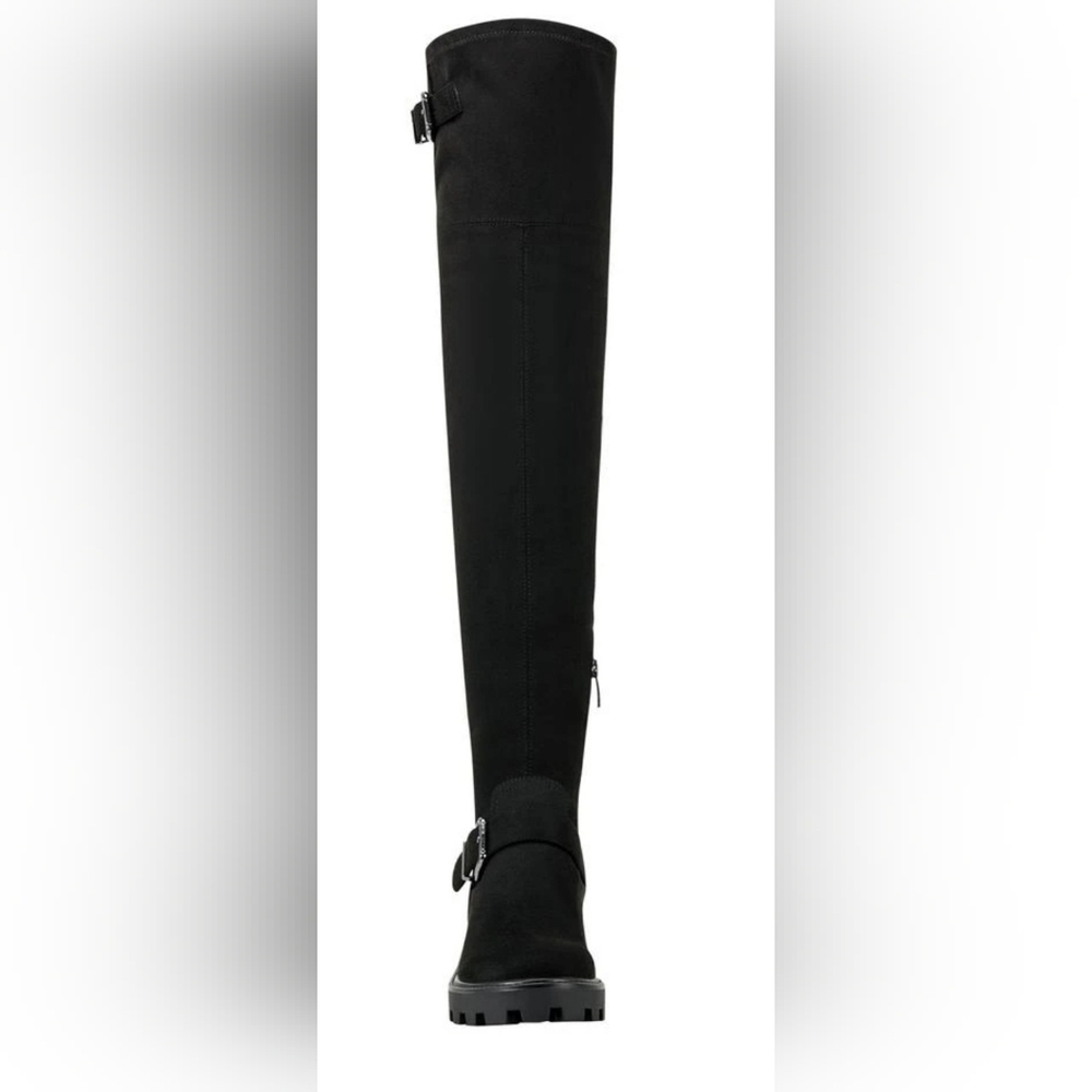 Size 7 - New Marc Fisher Ganven Black Over-the-Knee Moto Boots - Picture 3 of 9